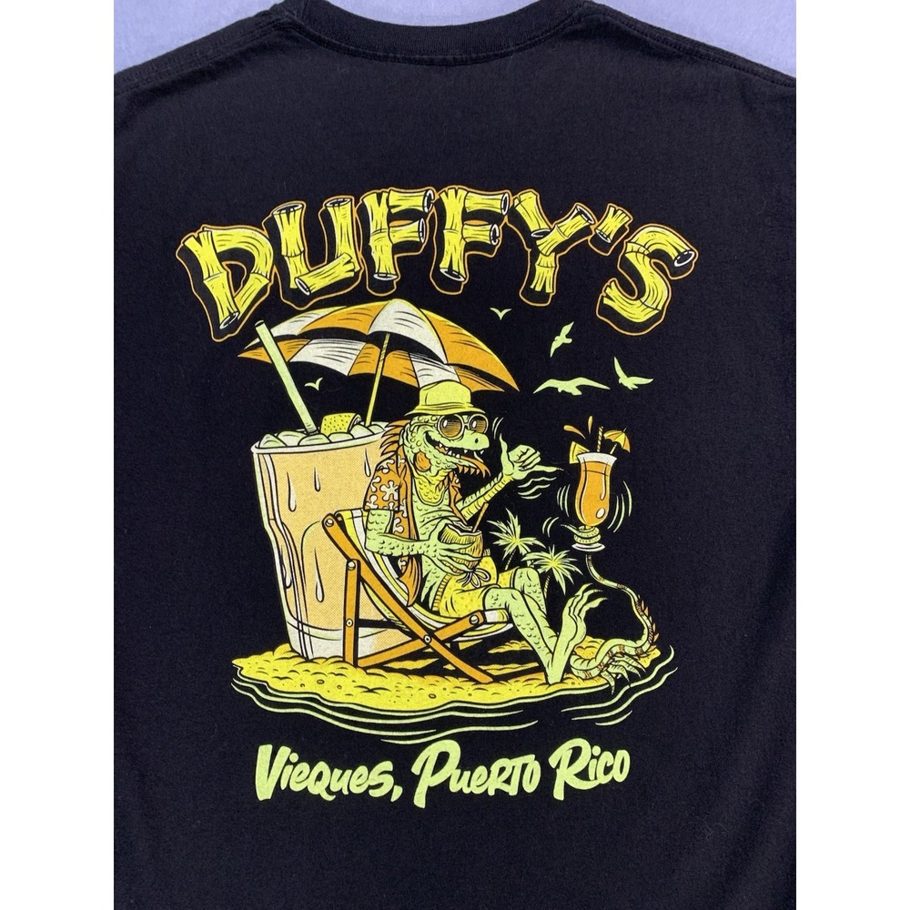 Costa Rica Pura Vida Iguana T-Shirt Black Souvenir Tourist Mens Sz Medium - Picture 2 of 5